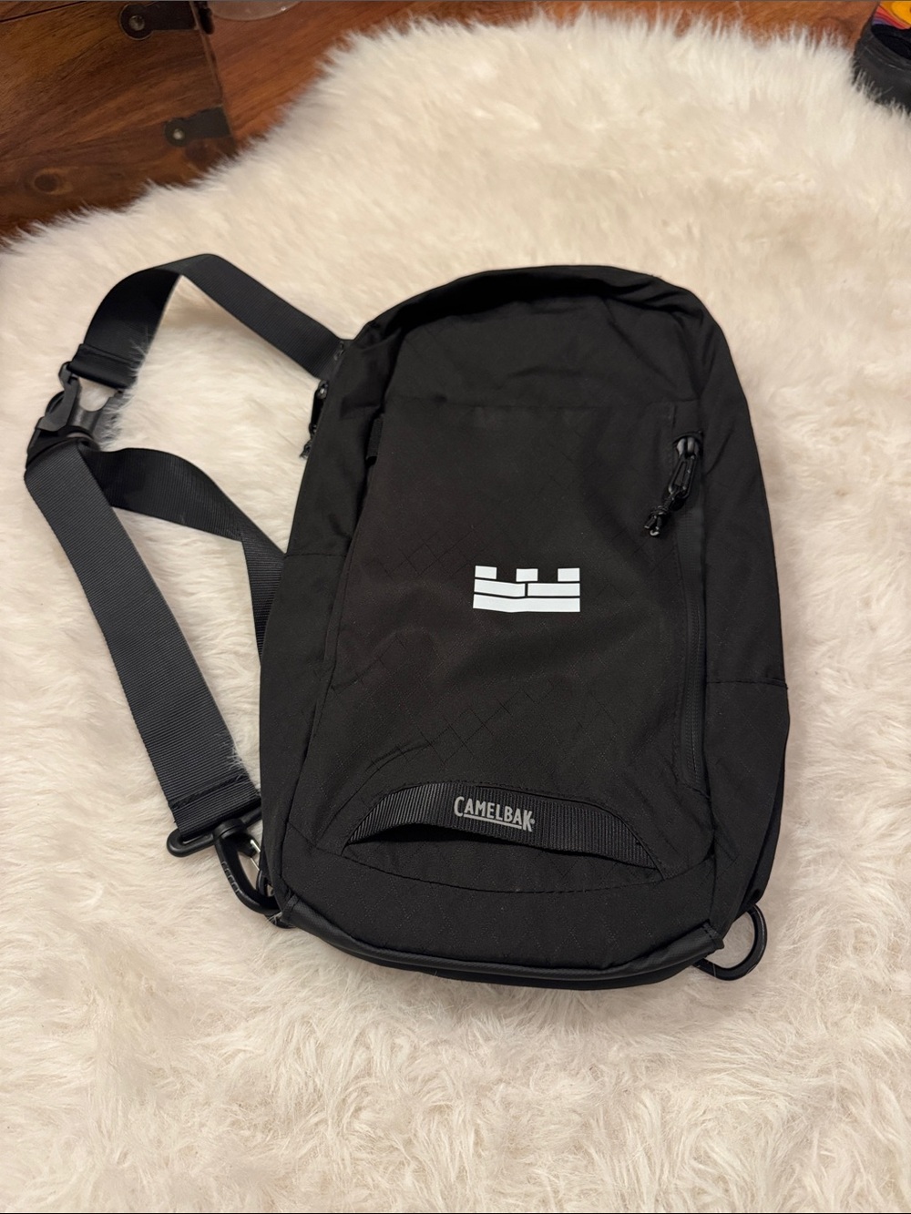 CamelBak Black Crossbody Sling Bag with White Logo pre-owned